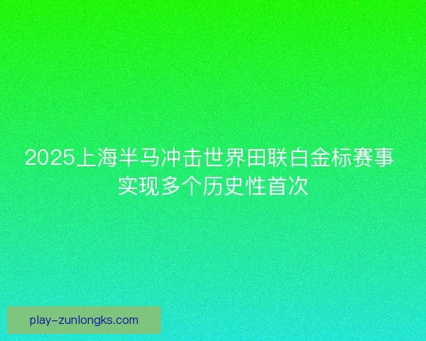 2025上海半马冲击世界田联白金标赛事 实现多个历史性首次