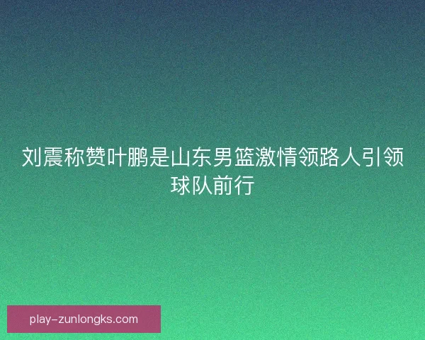 刘震称赞叶鹏是山东男篮激情领路人引领球队前行