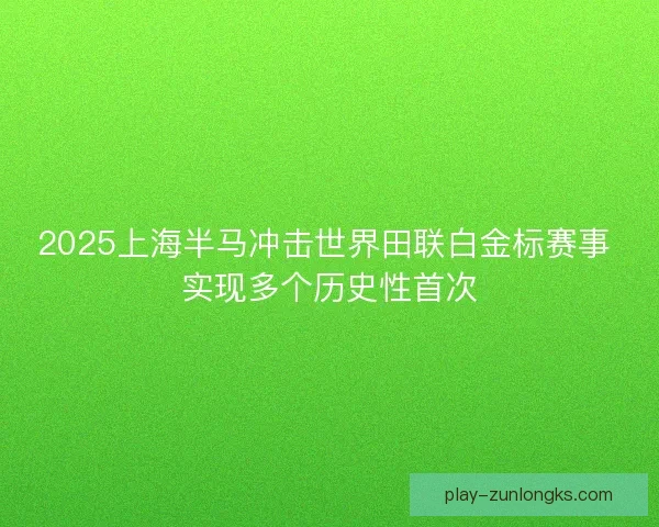 2025上海半马冲击世界田联白金标赛事 实现多个历史性首次