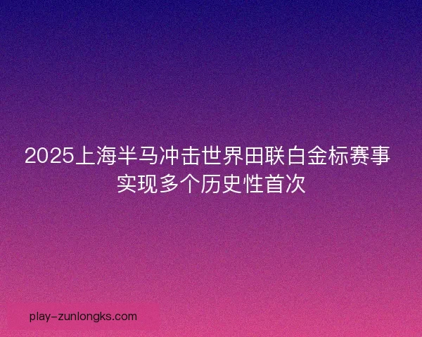 2025上海半马冲击世界田联白金标赛事 实现多个历史性首次 2025上海半马冲击世界田联白金标赛事 实现多个历史性首次