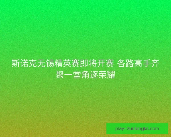 斯诺克无锡精英赛即将开赛 各路高手齐聚一堂角逐荣耀 斯诺克无锡精英赛即将开赛 各路高手齐聚一堂角逐荣耀